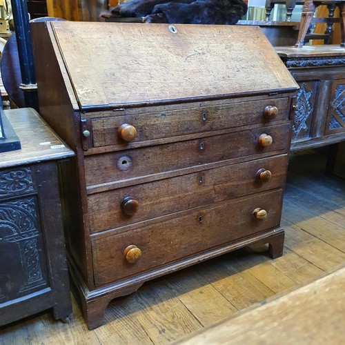 1195 - A 19th century oak bureau, 92 cm wide