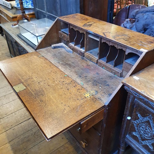 1195 - A 19th century oak bureau, 92 cm wide