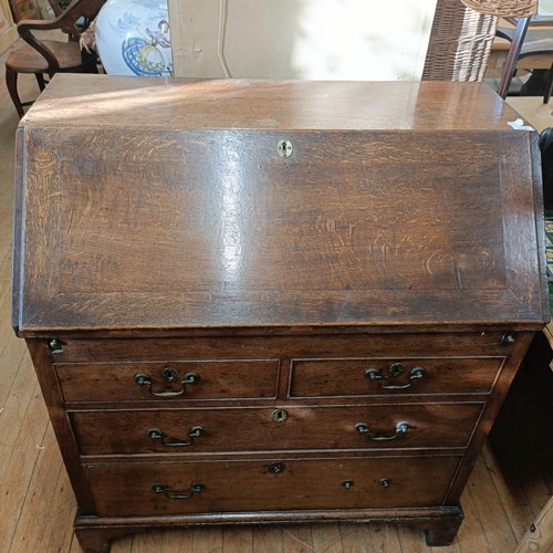 1291 - A 19th century oak bureau, 100 cm wide