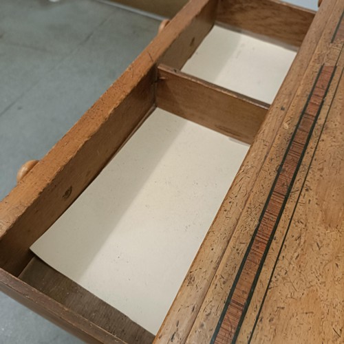 1259 - A Victorian pine dressing table, 125 cm wide and a matching bedside cupboard, 39 cm wide (2)