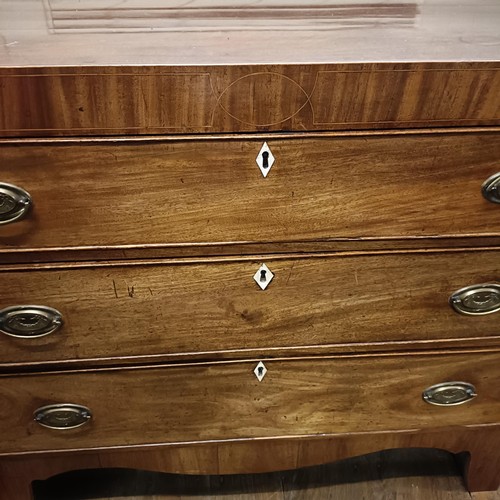 1252 - A mahogany chest, having three drawers, 102 cm wide