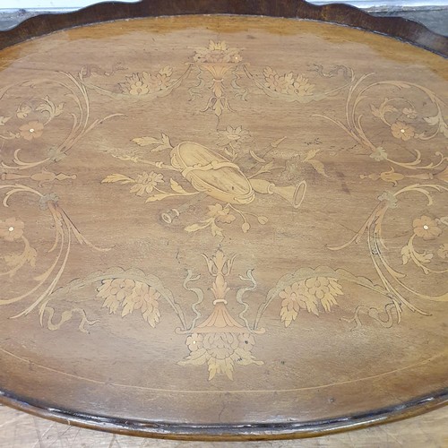 1228 - A mahogany oval tray, 65 cm wide, and another, 67 cm wide (2)