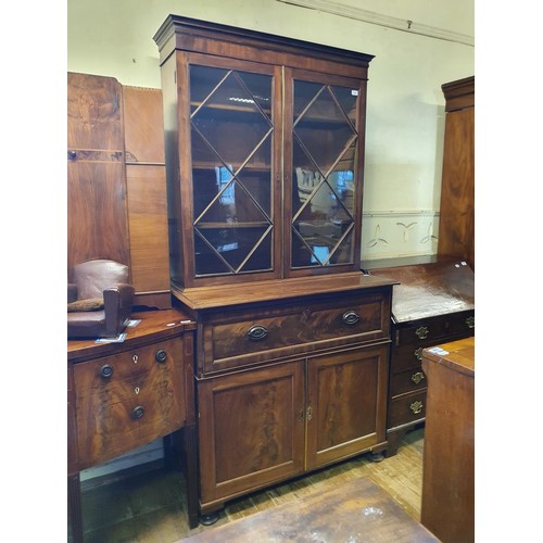 1249 - A 19th century mahogany bookcase cabinet, 110 cm wide