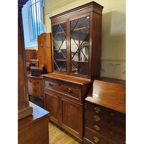 1249 - A 19th century mahogany bookcase cabinet, 110 cm wide