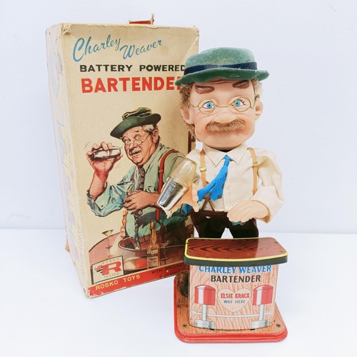 5 - A Rosko Toys Battery Powered Bar tender, boxed  Provenance: From a vast single owner collection of O...