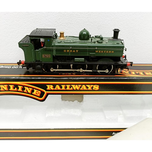 249 - A Mainline Railways OO gauge 0-6-0 locomotive, lacking tender, No 37-058, boxed, a two car train set... 