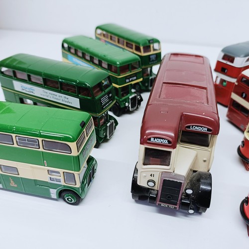 281 - Assorted die-cast buses, various makes and models, and large collection of empty boxes (10 boxes)  P... 