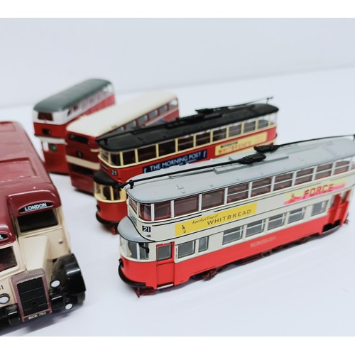 281 - Assorted die-cast buses, various makes and models, and large collection of empty boxes (10 boxes)  P... 