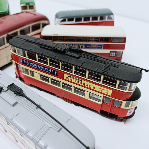 281 - Assorted die-cast buses, various makes and models, and large collection of empty boxes (10 boxes)  P... 