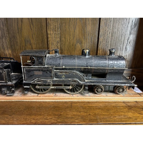 385 - A Bing for Bassett-Lowke clockwork O gauge 4-4-0 locomotive and tender, King George V