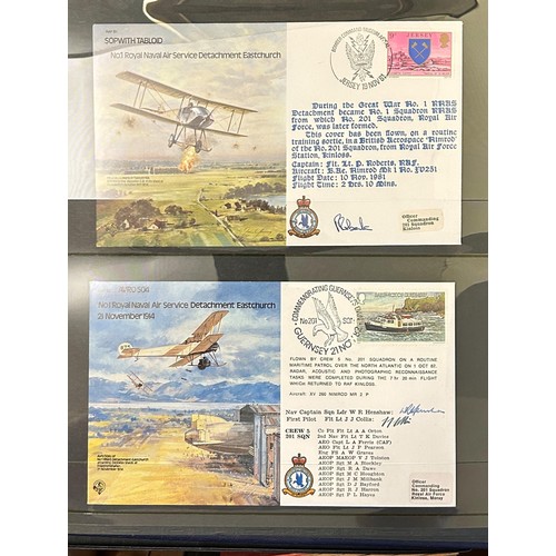 668 - A collection of RAF and aviation related first day covers, many with signatures, in four albums (4)