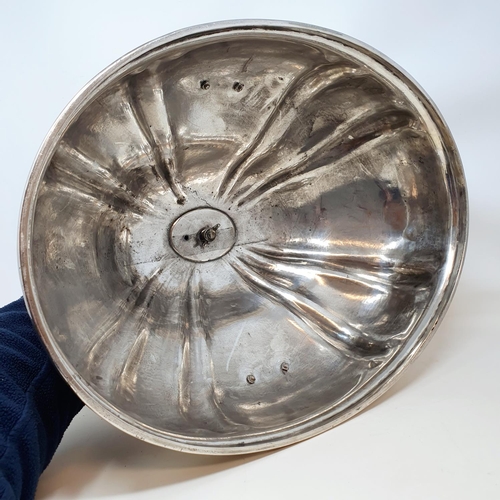 403 - A Victorian Elkington silver plated meat dish cover, of shaped oval form, for the Royal Warwickshire... 