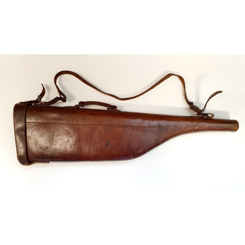 408 - A leather leg of mutton shotgun case, 79 cm  Provenance: From a collection of medals and militaria a... 