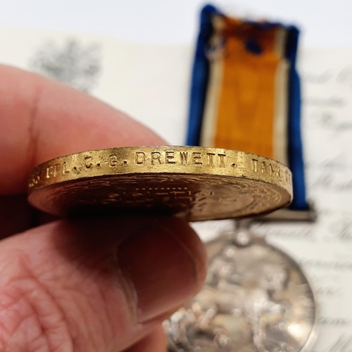 409 - A British War medal and Victory medal pair, awarded to 307433 Cpl Charles George Drewett 16th Battal... 