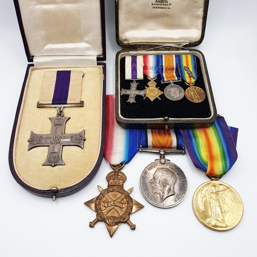 425 - A group of four medals, awarded to 2 Lieut M Mackinnon Highland Light Infantry, comprising a Militar... 