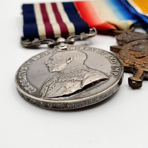 428 - A group of four medals, awarded to 13801 Pte A G Wellsteed 7/Wiltshire Regiment, comprising a Milita... 