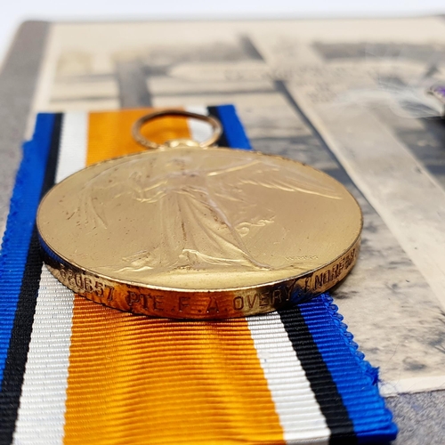 430 - A British War medal and Victory medal pair, awarded to 320657 Pte F A Overy, Norfolk Regiment, KIA 1... 