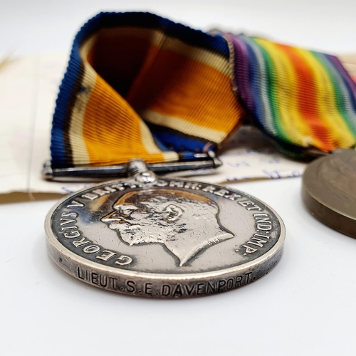 433 - A 1914-15 Star trio, awarded to 2nd Lieut S E Davenport Royal Berkshire Regiment, with a photograph,... 