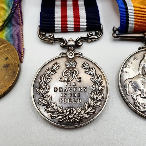 441 - A group of four medals, comprising a 1914-15 Star trio (520 Pte S D Ross Rifle Brigade), and a Milit... 