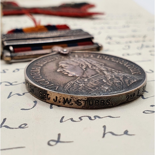 444 - A Queen's South Africa medal, awarded to 3175 Sgt J W Stubbs 2nd East Surrey Regiment, with Natal, T... 