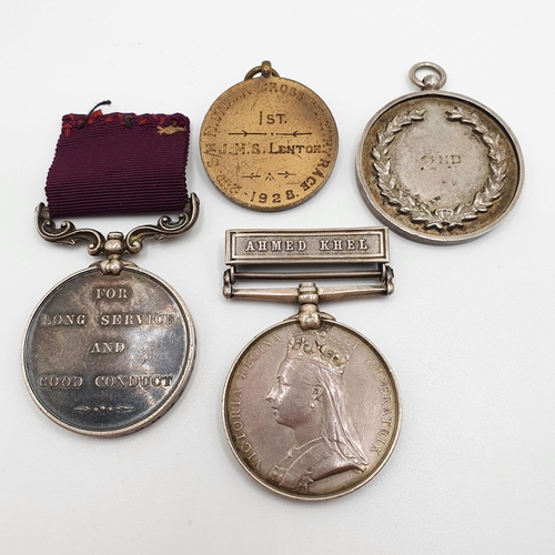 456 - An Afghanistan 1878-79-80 medal, awarded to 4752 Sergt W Lenton A/B RHA, with a LS & GC medal, award... 