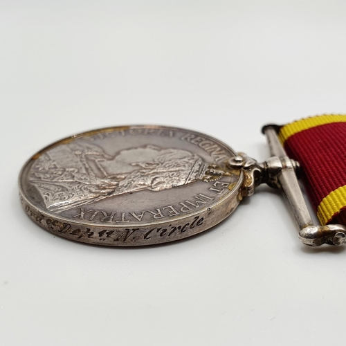 464 - A China 1900 medal, awarded to Major & Dy Commy S Durrell Ord Dep N Circle, engraved in running scri... 