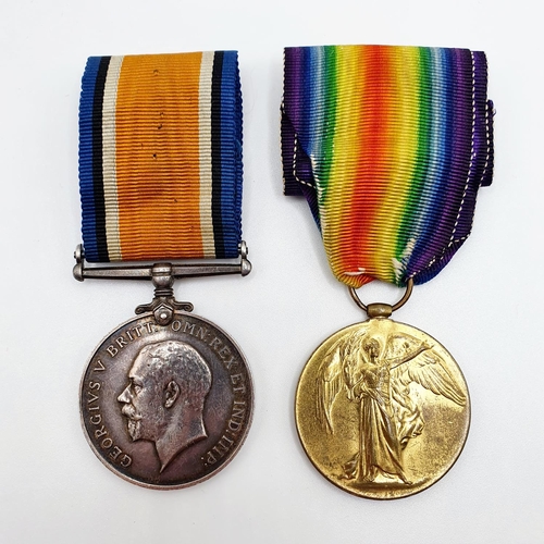 465 - A British War medal, and Victory medal pair, awarded 22898 Pte F J Parfitt Wiltshire Regiment  Prove... 