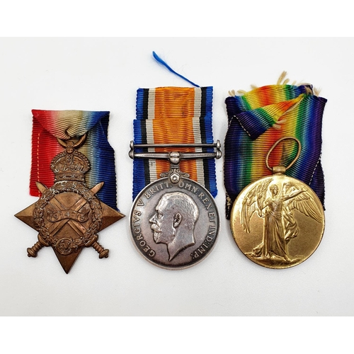 467 - A 1914-15 Star trio, awarded to 11082 Pte P T Wiltshire, Wiltshire Regiment  Provenance: From a coll... 