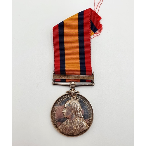 470 - A Queen's South Africa medal, awarded to 2160 Sgt E Walkley 2nd Wiltshire Regiment, with Cape Colony... 