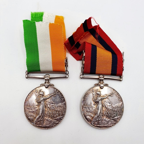 473 - A pair of medals, awarded to 4703 Pte S Liddiard, 2nd Wiltshire Regiment, comprising a Queen's South... 