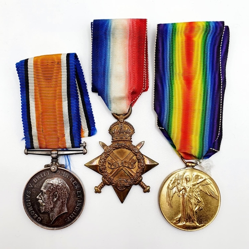 474 - A 1914-15 Star trio, awarded to 1573 Pte J H Burton, Princess Patricia's Canadian Light Infantry Pro... 