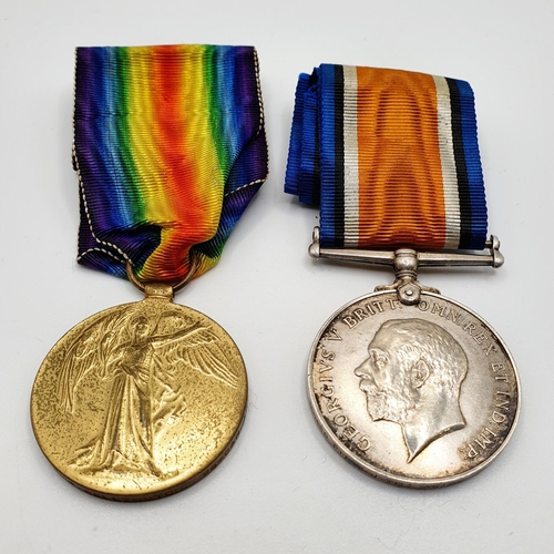 476 - A British War medal and Victory medal pair, awarded to 180690 Pte T J Wellington 24th Canadian Infan... 