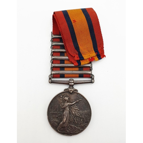 478 - A Queen's South Africa medal, awarded to 3072 Pte F Galpin Devon Regiment, with Tugela Heights, Oran... 