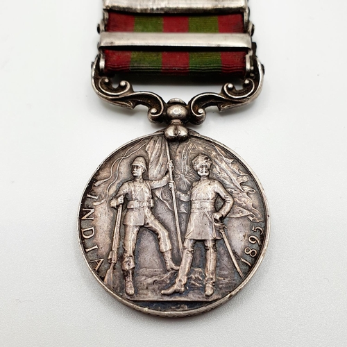 479 - An India medal, awarded to 99669 Gunr G H Smith 1/Batt RHA, with Malakand 1987, Punjab Frontier 1897... 