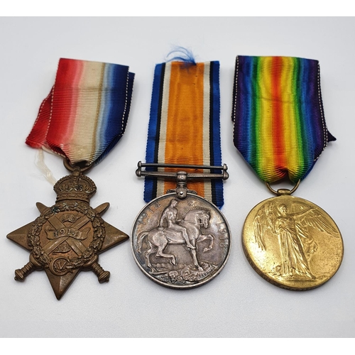 481 - A 1914 Star trio, awarded to 7388 Sgt F J Witt 2nd Wiltshire Regiment  Provenance: From a collection... 