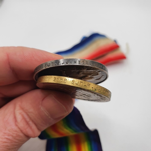 481 - A 1914 Star trio, awarded to 7388 Sgt F J Witt 2nd Wiltshire Regiment  Provenance: From a collection... 