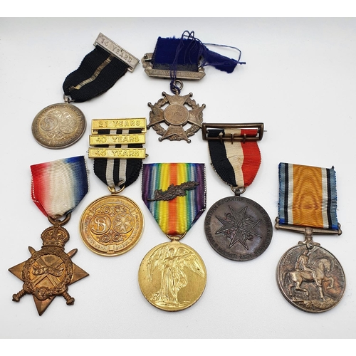 483 - A 1914-15 Star trio, awarded to 14468 Pte R Read Wiltshire Regiment, Mentioned In Dispatches Ambulan... 