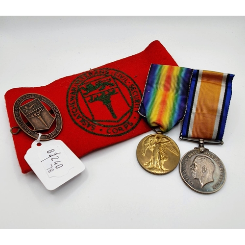 488 - A British War medal, and Victory medal pair, awarded to 4824 Pte R H K Michell, 50 BN AIF, with a Sa... 