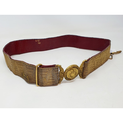 506 - ***WITHDRAWN*** A Victorian Officers belt, probably serving with the Egyptian Army
Provenance: From ... 