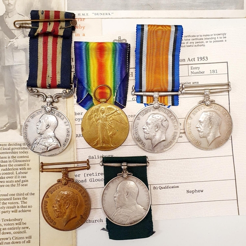 508 - A group of Farr family medals, comprising a LS&GC (EVIIR), awarded to 2533 Pte W T Farr 4/VB Hants R... 