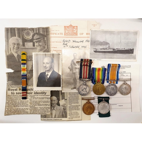 508 - A group of Farr family medals, comprising a LS&GC (EVIIR), awarded to 2533 Pte W T Farr 4/VB Hants R... 