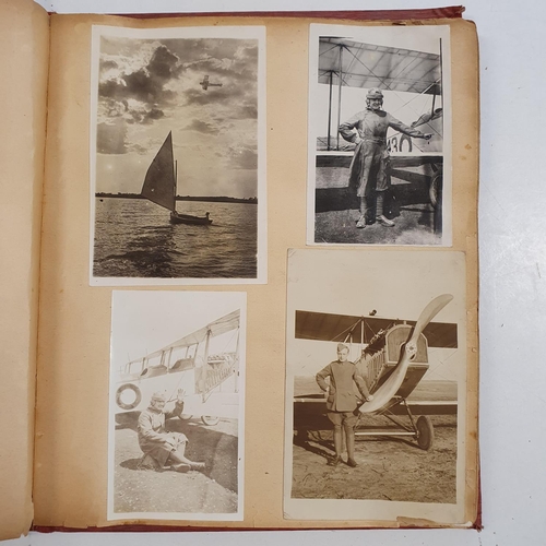 536 - An album of RFC/RAF monochrome photographs, mostly assumed training in Canada and including plane cr... 