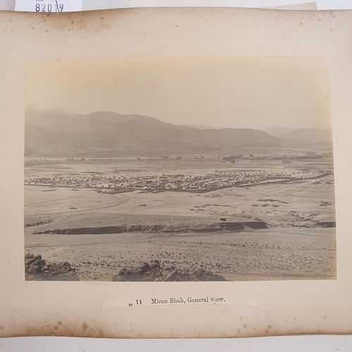 541 - An album of late 19th century monochrome photographs, the Tochi Valley Expedition, the inside front ... 