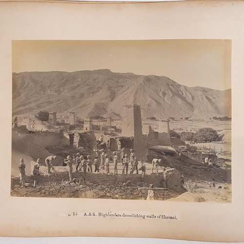 541 - An album of late 19th century monochrome photographs, the Tochi Valley Expedition, the inside front ... 