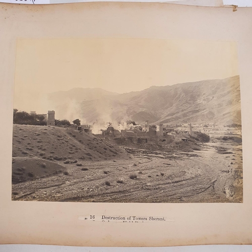 541 - An album of late 19th century monochrome photographs, the Tochi Valley Expedition, the inside front ... 