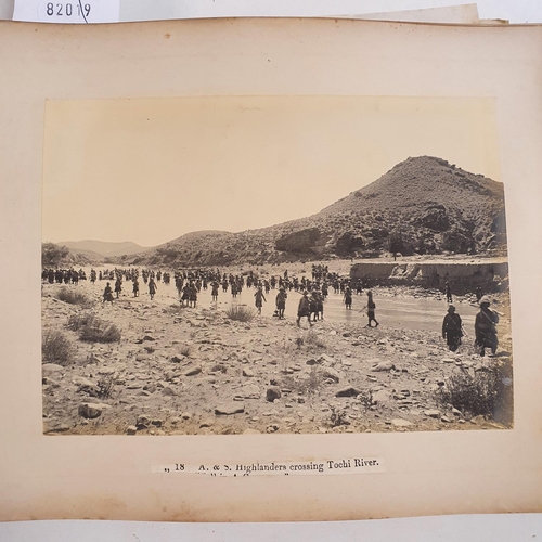 541 - An album of late 19th century monochrome photographs, the Tochi Valley Expedition, the inside front ... 