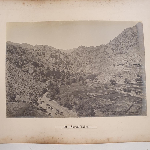 541 - An album of late 19th century monochrome photographs, the Tochi Valley Expedition, the inside front ... 