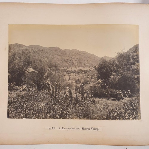 541 - An album of late 19th century monochrome photographs, the Tochi Valley Expedition, the inside front ... 