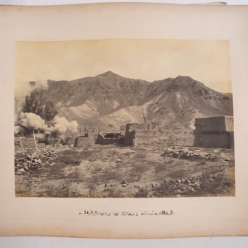 541 - An album of late 19th century monochrome photographs, the Tochi Valley Expedition, the inside front ... 