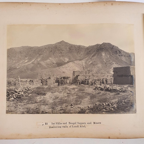 541 - An album of late 19th century monochrome photographs, the Tochi Valley Expedition, the inside front ... 